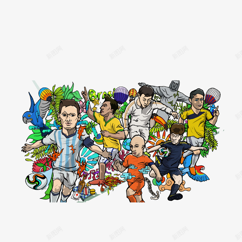 卡通世界杯足球赛的狂欢png免抠素材_88icon https://88icon.com 一群狂欢的人 一群狂欢的人嗯 巴西世界杯 狂欢的球员 直接被足球赛