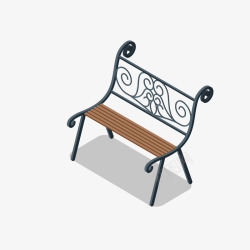 铁质模型棕色的木椅模型矢量图高清图片