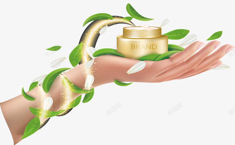 纯植物护肤品矢量图ai免抠素材_88icon https://88icon.com 手掌 护肤 护肤精华 植物精华 矢量png 纯植物 矢量图