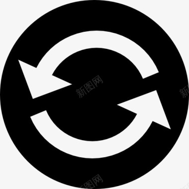 两个圆形箭头符号在一个圆圈图标图标