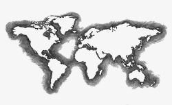 俯视地球板块的黑白地球素材