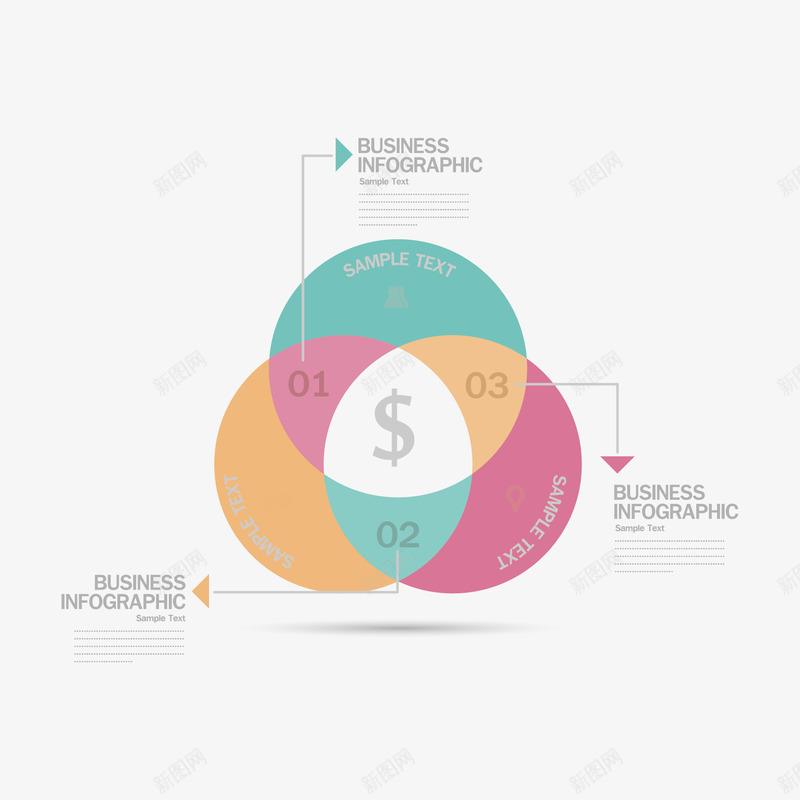 交叉圆圈信息图png免抠素材_88icon https://88icon.com 交叉圆圈 信息图 箭头