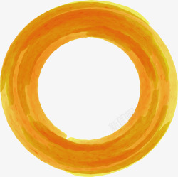 土黄色水彩圆圈矢量图素材