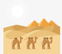 埃及旅游沙漠骆驼矢量图素材