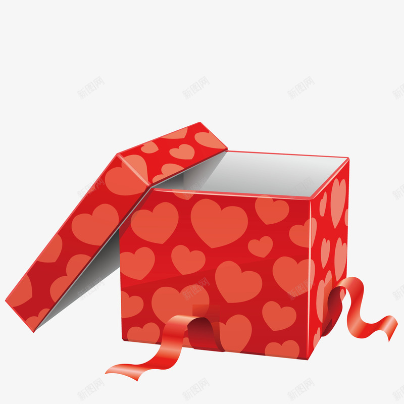 印心形的正方形礼盒和盖子矢量图ai免抠素材_88icon https://88icon.com 心形 正方形盒 盒盖 矢量图