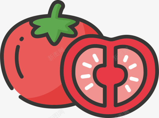 红色西红柿标图标图标