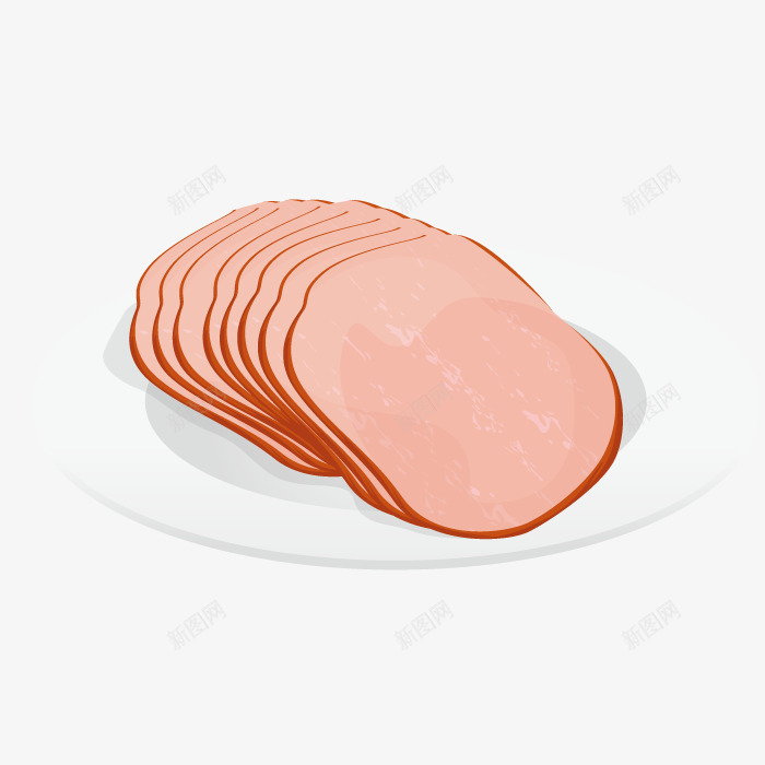 火腿猪肉矢量图eps免抠素材_88icon https://88icon.com 手绘 模型 美食 食物 餐饮肉食 矢量图