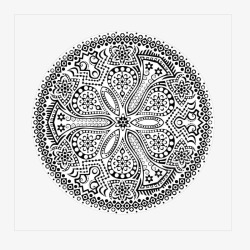藏族黑白圆形民族风纹样素材