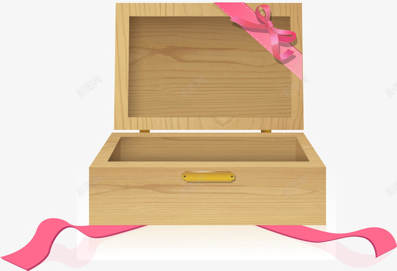 手绘打开的木盒png免抠素材_88icon https://88icon.com 手绘 打开的木盒 礼物 礼盒 粉色蝴蝶结 精美木质礼盒