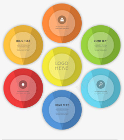 彩色圆圈信息图表素材
