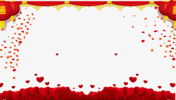 红色婚庆背景装饰素材