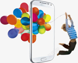 手机模型跳跃起飞气球素材