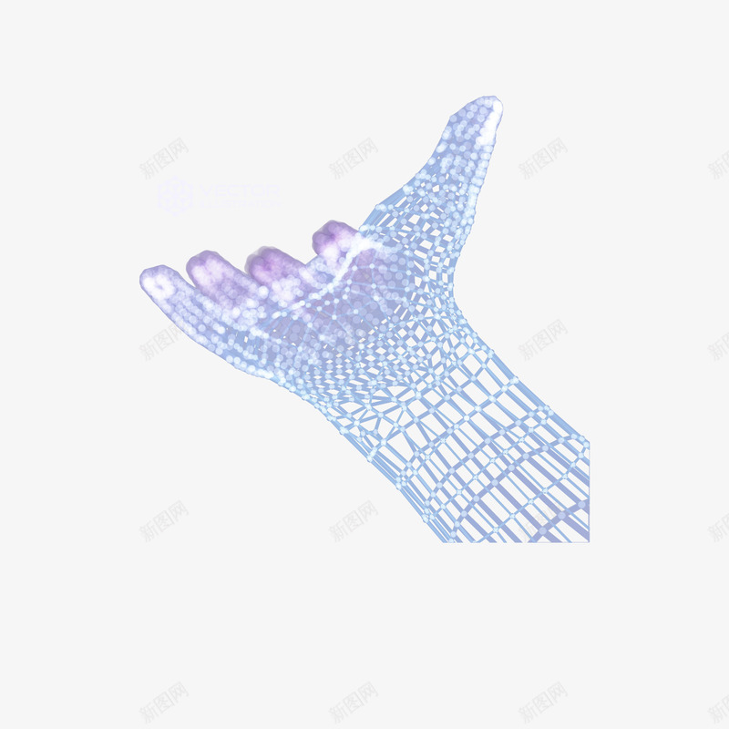 蓝色人工智能手模型矢量图eps免抠素材_88icon https://88icon.com 人工智能 伸开 创意 手势 手模型 未来 淡蓝 点线 科技 粒子 蓝色 矢量图