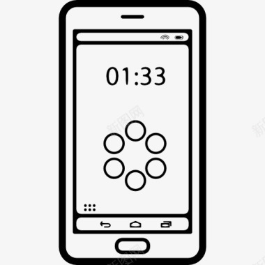 手机一直播图标屏幕上小时的手机模型图标图标