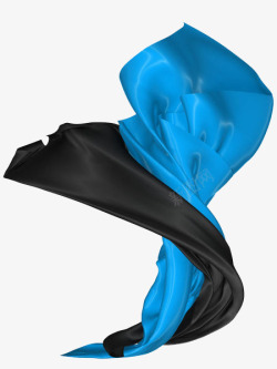蓝色和黑色丝绸风布素材