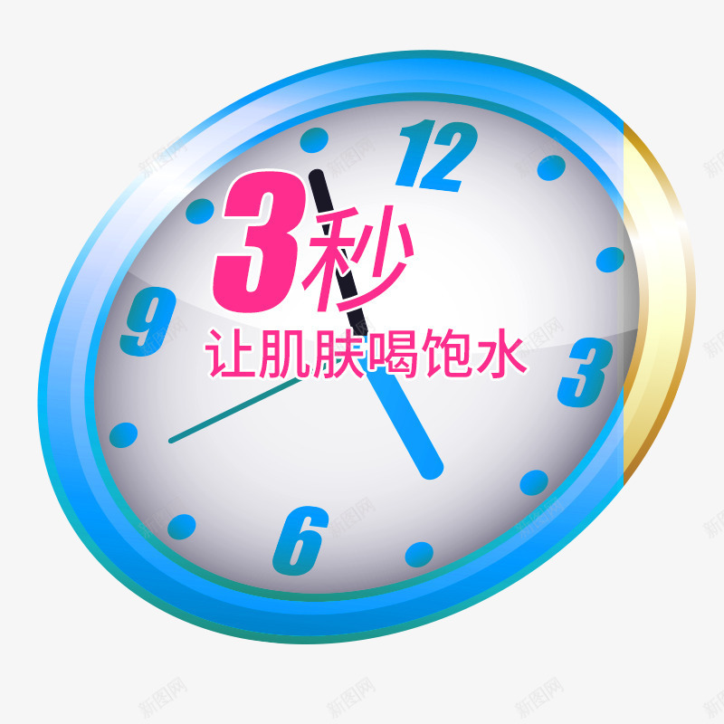 卡通时钟psd免抠素材_88icon https://88icon.com 3秒让肌肤喝饱水 免费png素材 护肤 蓝色 补水