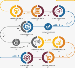 彩色圆圈商务图表矢量图素材