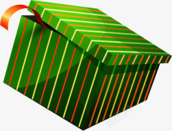 条纹绿色礼盒素材
