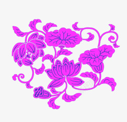 紫色莲花底纹花纹素材