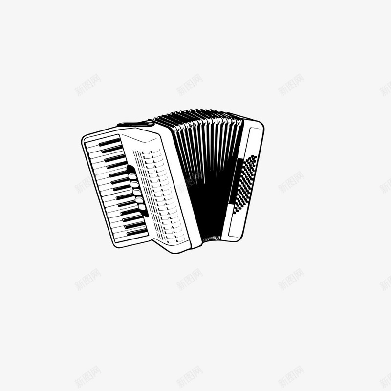 黑白手风琴png免抠素材_88icon https://88icon.com 乐器 手风琴 西洋乐器