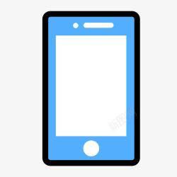 卡通黑色线条蓝色智能机手机模型素材