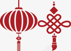 平安结大红灯笼和平安中国结高清图片