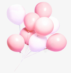 气球边一簇粉色气球高清图片