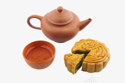 茶壶和月饼素材