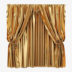 金色绸布窗帘素材