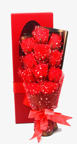 红色玫瑰花礼盒礼物包装素材