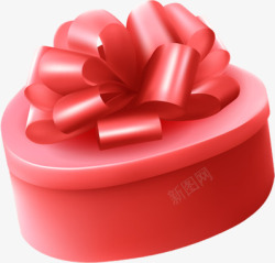 手绘粉红色礼盒蝴蝶结素材