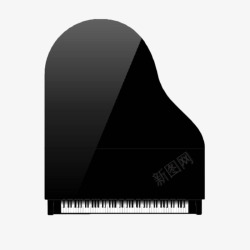 大钢琴手绘黑色大钢琴高清图片