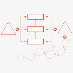 红色线条模型流程图素材