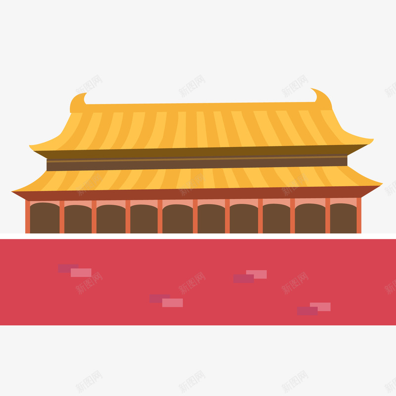 扁平化的中国古代建筑png免抠素材_88icon https://88icon.com 世界旅游日 中国 古代建筑 建筑设计 扁平化 旅游景点