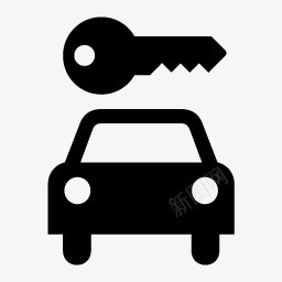 汽车钥匙搭扣车位锁图标图标