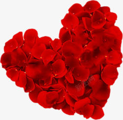 红色爱心形状花瓣效果素材