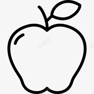 苹果果实与叶片图标图标