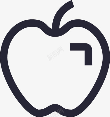 logo语言手绘苹果简笔画矢量图图标图标