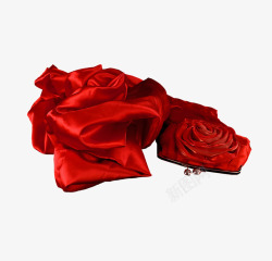 红色丝绸玫瑰花素材