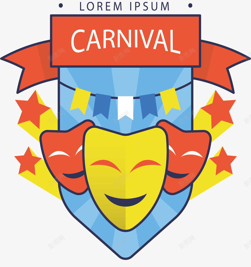 彩色面具嘉年华标签矢量图ai免抠素材_88icon https://88icon.com 嘉年华 彩色面具 狂欢标签 狂欢节 矢量png 笑脸面具 矢量图