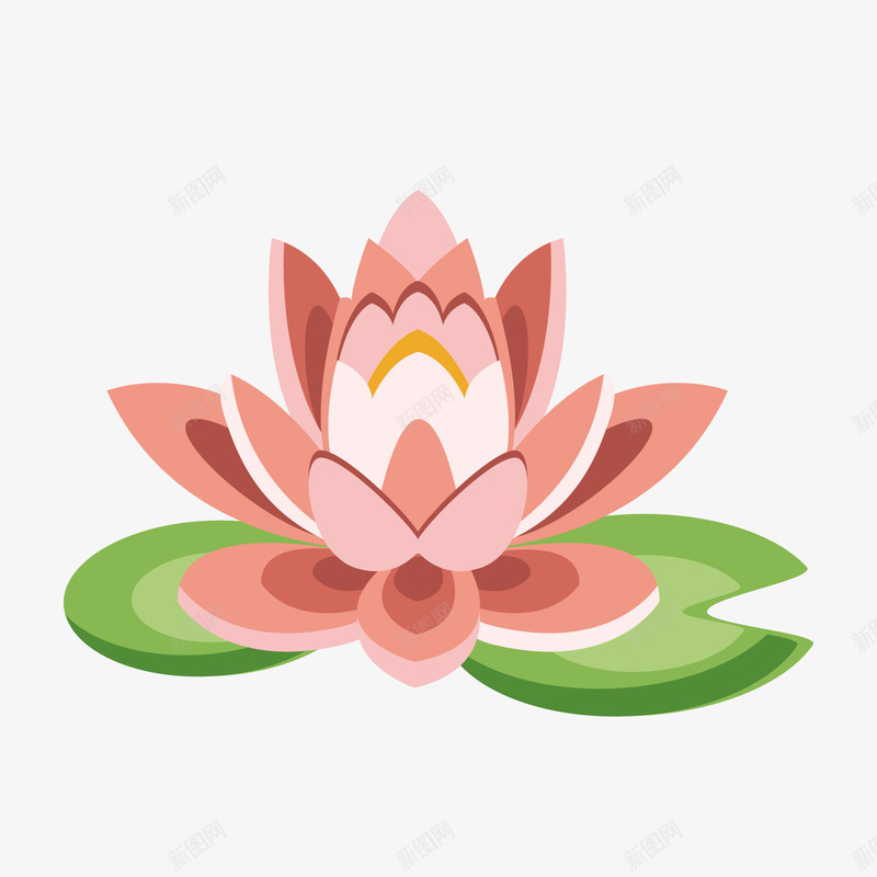 红色荷花植物自然卡通插画png免抠素材_88icon https://88icon.com 卡通 插画 红色 纹理 绿色 花瓣 荷叶 装饰 质感