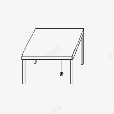 薄荷叶子方桌子简笔绘画图标图标