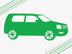 绿色SUV车的轮廓素材