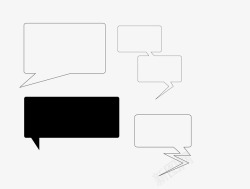 黑白线条对话框素材