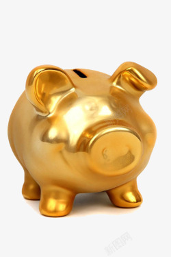 金色的小猪存钱罐素材