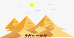 埃及金字塔沙漠骆驼矢量图素材