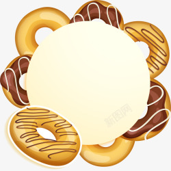 黄色简约饼干圆圈边框纹理素材