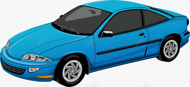 蓝色汽车模型矢量图ai免抠素材_88icon https://88icon.com 模型 汽车 蓝色 矢量图