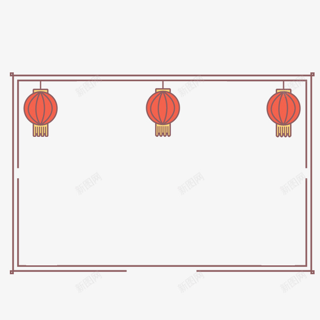 卡通灯笼框psd免抠素材_88icon https://88icon.com 卡通 卡通边框 彩色 手绘 灯笼 灯笼框 红灯笼 线条