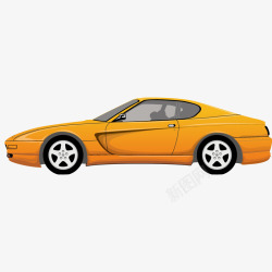 黄色汽车模型矢量图素材
